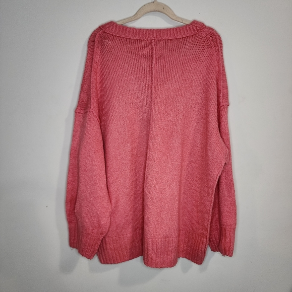 Free People Brookside Pink Lightening MSRP:$128 Women Medium Oversized Sweater - Picture 9 of 10